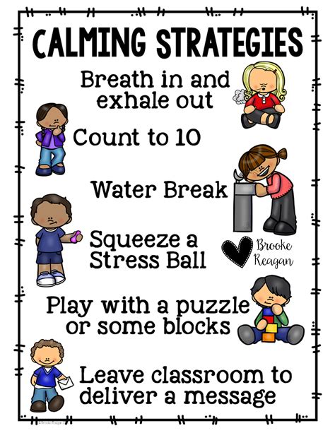 Calming Strategies to post in your classroom!! Great reference for students to use when they ne ...