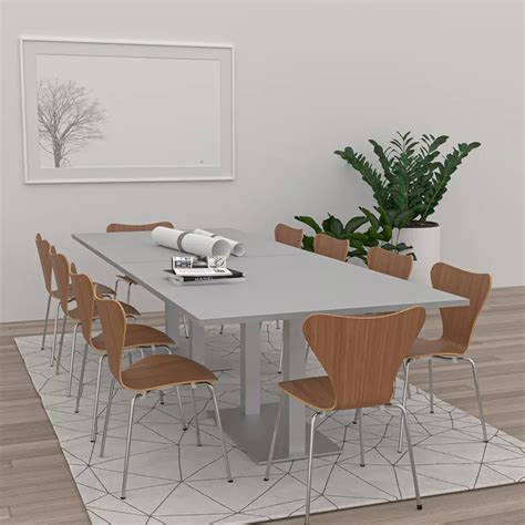 10-Person Rectangle Conference Table | Metal Bases | Harmony