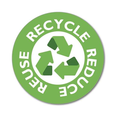 Buy Recycle Reduce Reuse Green Logo Sign Environment Rubbish Bin T Car Sticker Decal Online at ...