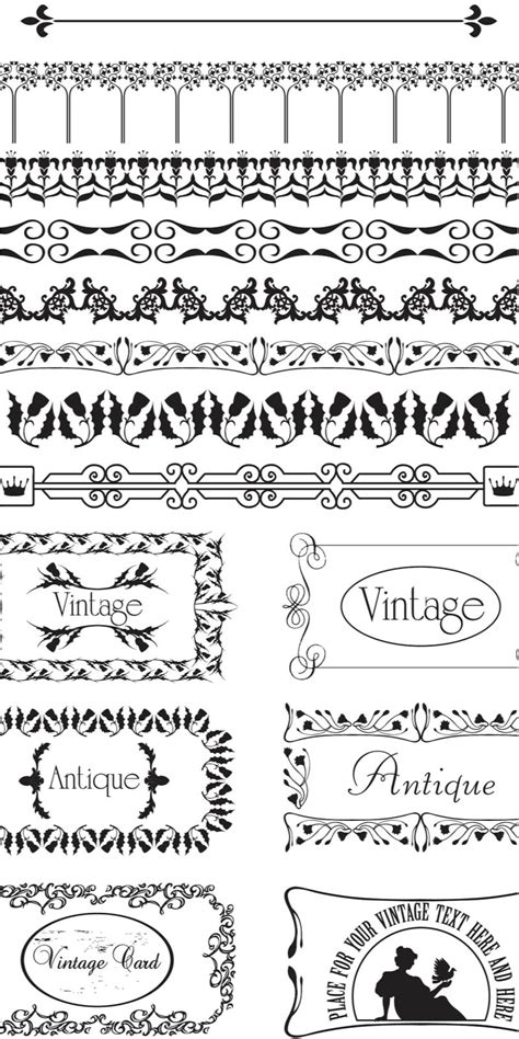 Vintage floral frames ornate elements vector – Free Download ...