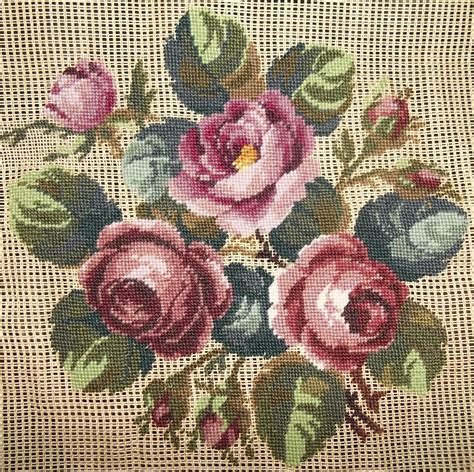 3 Roses petitpoint | Cross stitch rose, Cross stitch flowers, Needlepoint designs