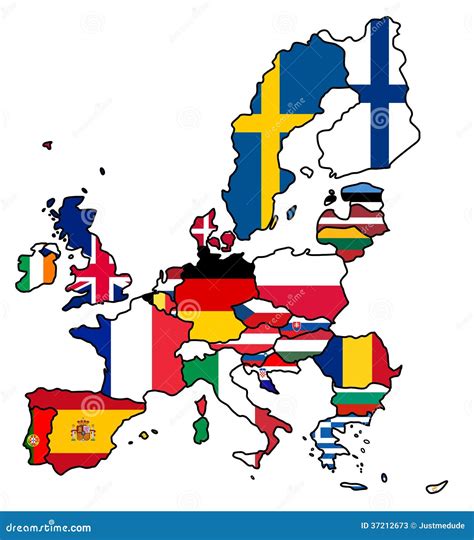 European Union Flag Map Stock Photos - Image: 37212673