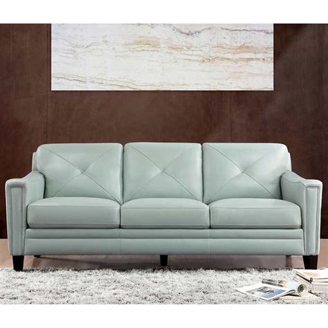 Atmore Top Grain Leather Sofa | Top grain leather sofa, Blue leather ...