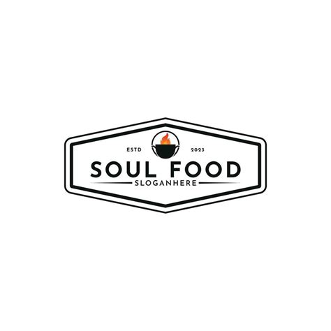 Soul food logo design creative idea, vintage retro stamp soul food hot ...