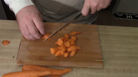 How to cut oblique cut carrots - YouTube