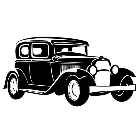 classic vintage car in black white 23632521 Vector Art at Vecteezy