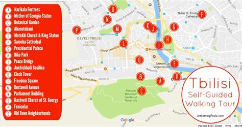 Tbilisi Self-Guided Walking Tour Map - Jetsetting Fools