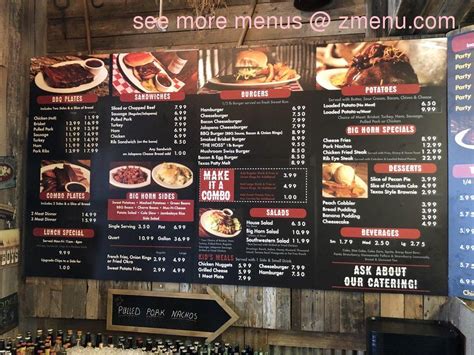 Online Menu of Big Horn BBQ Restaurant, Pearland, Texas, 77584 - Zmenu