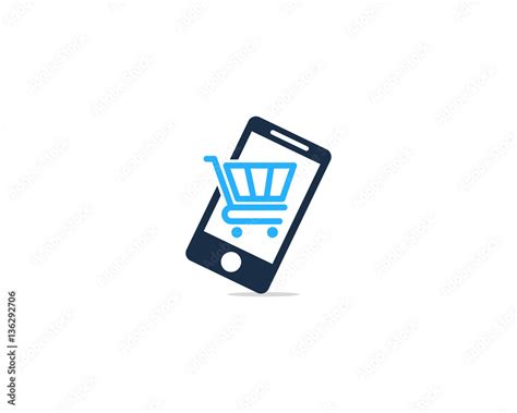 Mobile App Shop And Shopping Logo Design Element Stock Vector | Adobe Stock