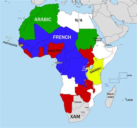 Languages of African countries' national mottos [1285*1200][OC] : MapPorn