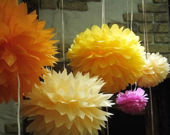 Tissue Paper Garland 10 Mini Poms choose your colors