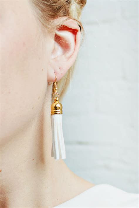 Tassel Earrings - White - Shop