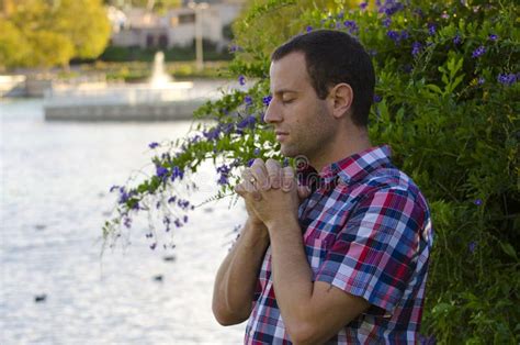 Man praying outdoors. stock image. Image of focused, colorful - 79223757