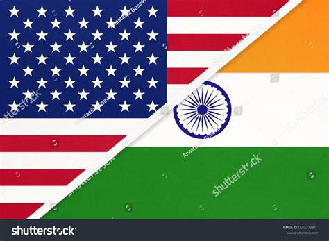 Usa Vs India National Flag Textile 스톡 일러스트 1583373811 | Shutterstock