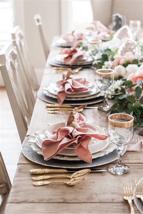 Pink and Gray Easter Tablescape - Home With Holly