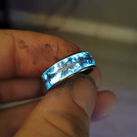 meteorite ring, Mens opal ring, Glow in the dark ring, glow ring ...