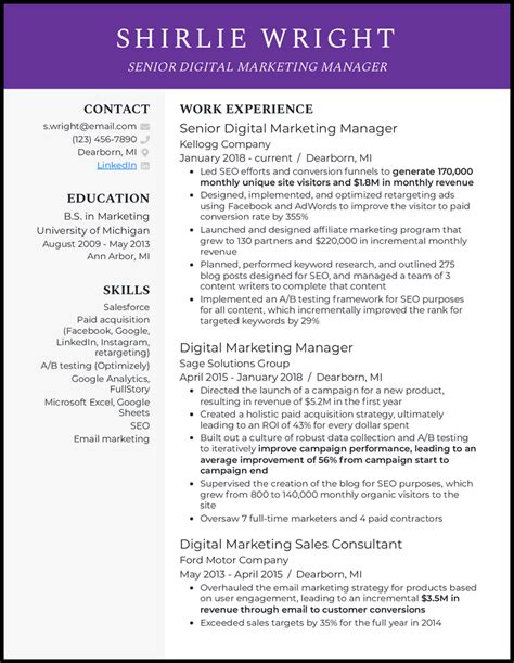 15 Digital Marketing Resume Examples for 2024