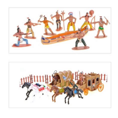 12 Pc Wild West Native American Indians Cowboy Play Set Toy Plastic Figures NEW, 1 unit - Fred Meyer