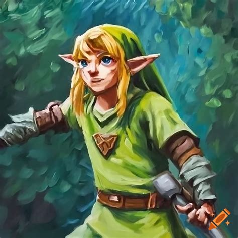 Oil painting of zelda character on Craiyon