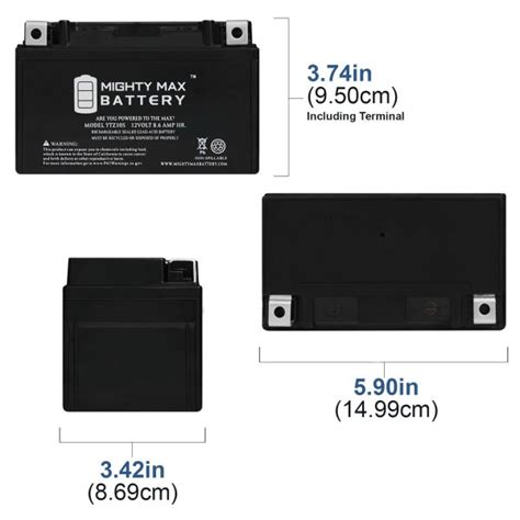 YTZ10S 12V 8.6AH 190CCA SLA BATTERY - MightyMaxBattery