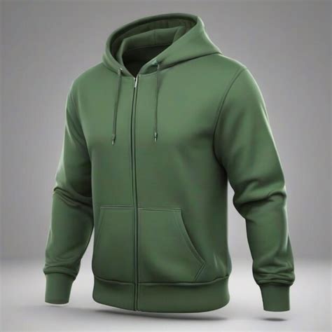 Premium AI Image | A green hoodie with a front zipper