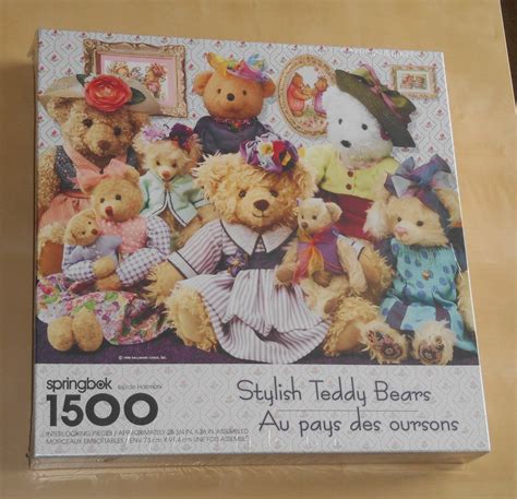 Springbok+Stylish+Teddy+Bears+1500+Piece+Jigsaw+Puzzle+PZL9031+NIB+Factory+Sealed Teddy Bear ...