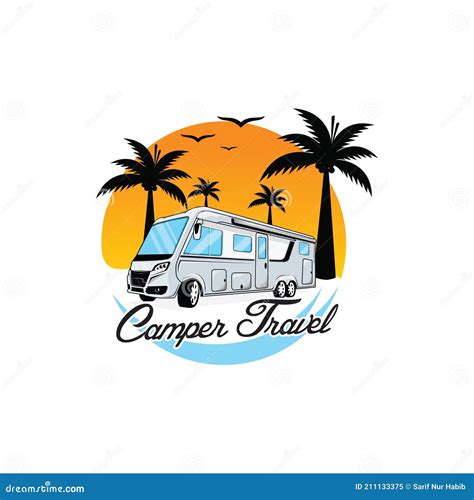 Bus Camper Travel Logo Design Template Stock Vector - Illustration of ...