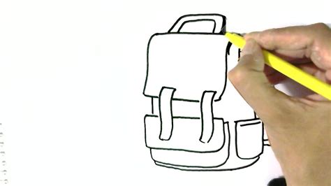 How to draw School bag- in easy steps for children. beginners - YouTube