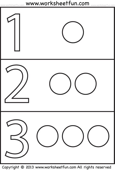 Numbers and Shapes – 4 Worksheets / FREE Printable Worksheets – Worksheetfun