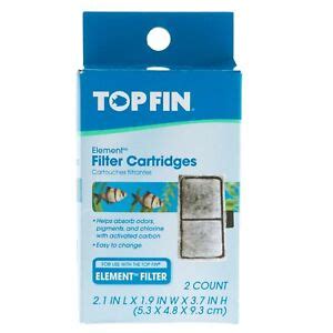 Top Fin Fish Tank Element Filter Cartridges EF-S 2 Count 2.1 x 1.9 x 3. ...