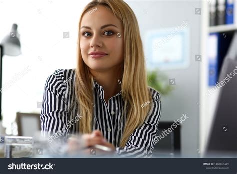 Beautiful Smiling Female Ceo Worktable Looking Stock Photo 1460166449 ...