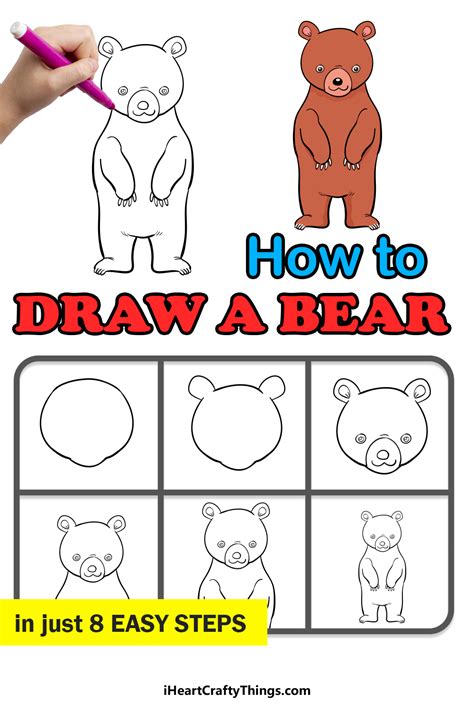 How To Draw A Bear For Kids Step By Step