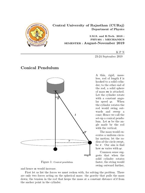 Conical Pendulum | Pendulum | Equations