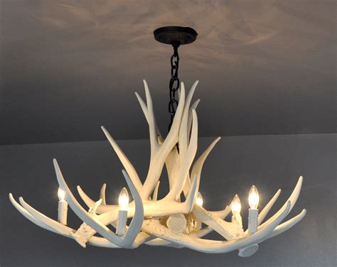 Antler Chandelier D6 Faux Antler Chandelier by TheShabbyAntler