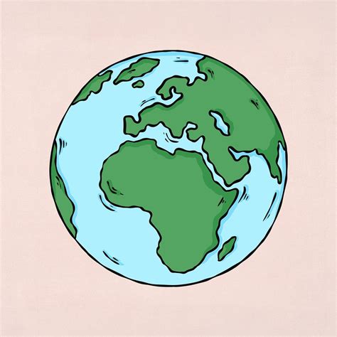 Continents on planet earth psd | free image by rawpixel.com / Noon | Earth drawings, Planet ...