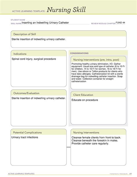 Inserting an Indwelling Urinary Catheter - ACTIVE LEARNING TEMPLATES ...