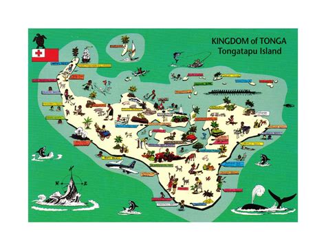 Detailed tourist illustrated map of Tongatapu Island, Tonga | Tonga | Oceania | Mapsland | Maps ...