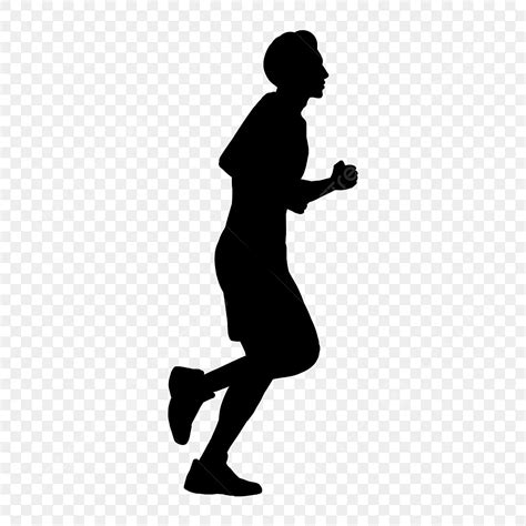 Boys Running Silhouette Vector PNG, Running Silhouette Boy Jogging, Run ...