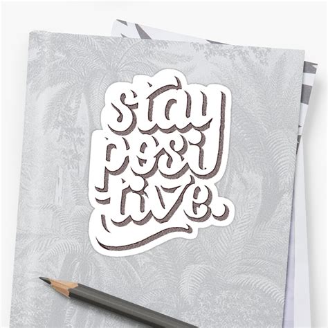 "Stay Positive - Hand Lettering Retro Type Design" Stickers by Sebastian Stadler | Redbubble