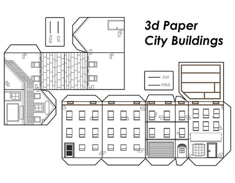 the paper city buildings are cut out and ready to be used as an origami ...