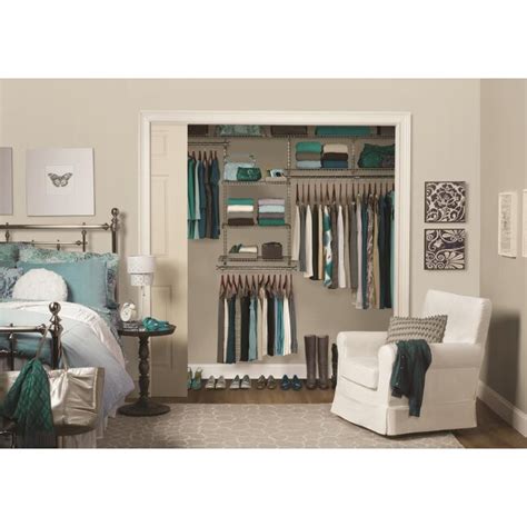 Rubbermaid HomeFree series 4-ft to 8-ft x 12-in Satin Nickel Wire Closet Kit at Lowes.com