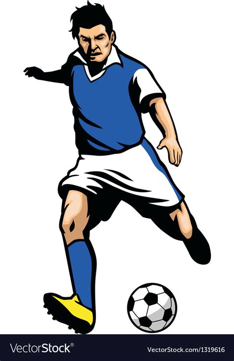 Soccer player shooting a ball Royalty Free Vector Image