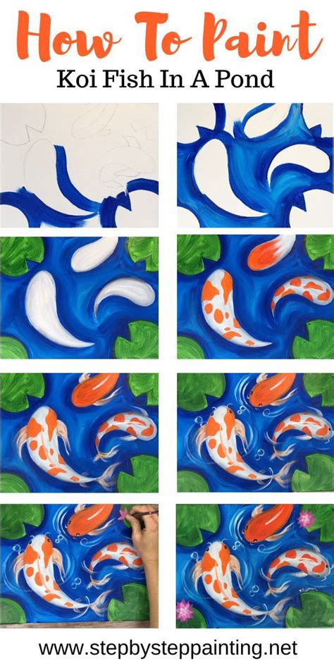 Koi Fish Painting - Step By Step Tutorial - With Pictures | Canvas painting diy, Acrylic ...