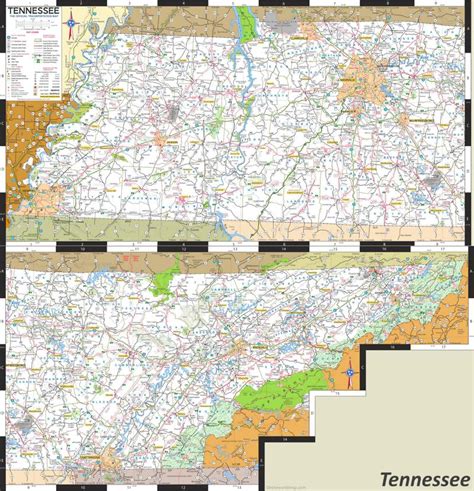 Large Detailed Tourist Map of Tennessee With Cities And Towns