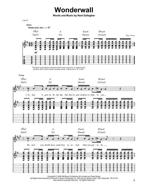 Wonderwall by Oasis - Guitar Tab Play-Along - Guitar Instructor