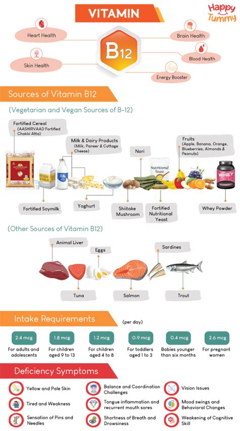 Top Sources of Vitamin B12 | Uses, Benefits of Vitamin B12 - Happytummy