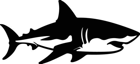 great white shark black silhouette 38101073 Vector Art at Vecteezy