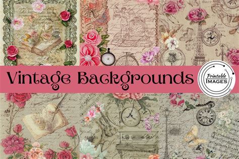 Vintage Collage Background Papers Graphic by Printable Images · Creative Fabrica