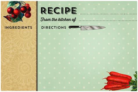 Vintage Recipe Cards Printable Free