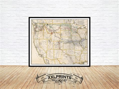 Old Railroad Map of the Western United States 1927 Fine - Etsy